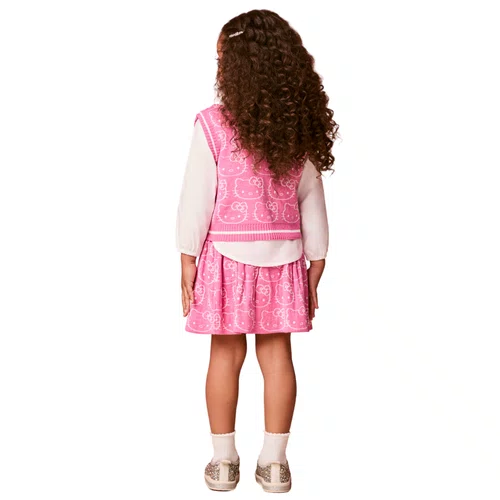 Conjunto Hello Kitty Tricot Rosa Babaloo Momi