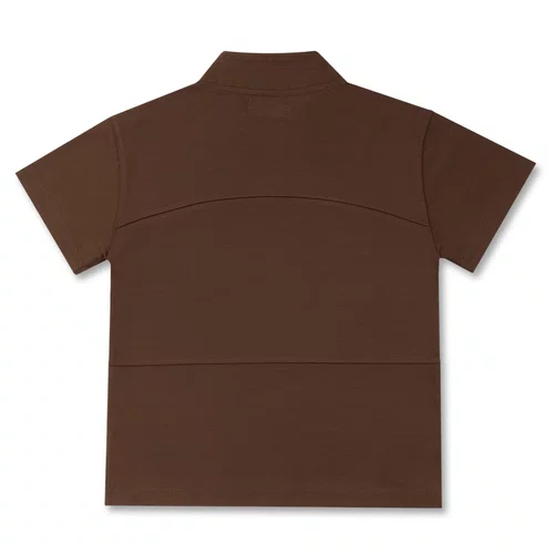 Conjunto Infantil Blusa e Bermuda Teddy Frescobol Chocolate Dame