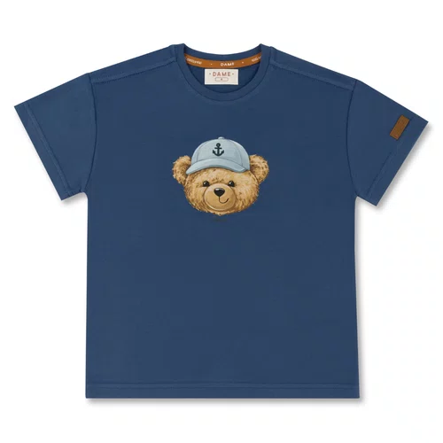 Conjunto Infantil Blusa e Bermuda Teddy Rosto Navy Dame