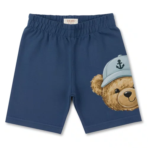 Conjunto Infantil Blusa e Bermuda Teddy Rosto Navy Dame
