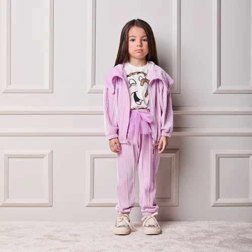 Conjunto Jaqueta e Calça Lilas Veludo Molhado Anime