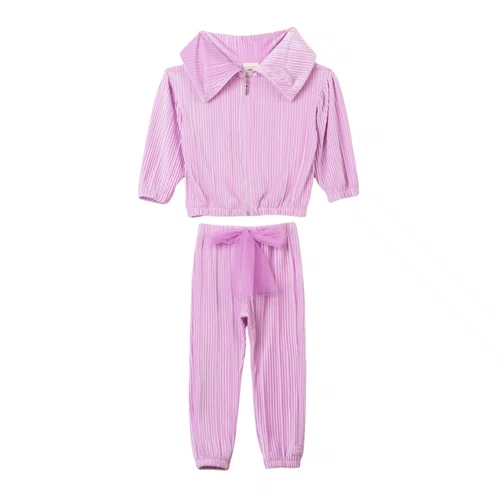 Conjunto Jaqueta e Calça Lilas Veludo Molhado Anime