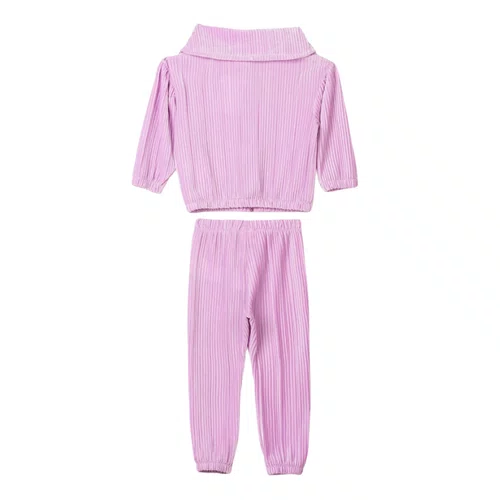 Conjunto Jaqueta e Calça Lilas Veludo Molhado Anime