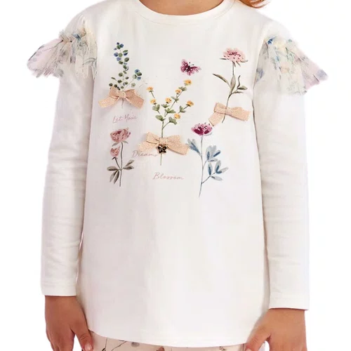 Conjunto Legging Floral Lacinhos Petit Cherie