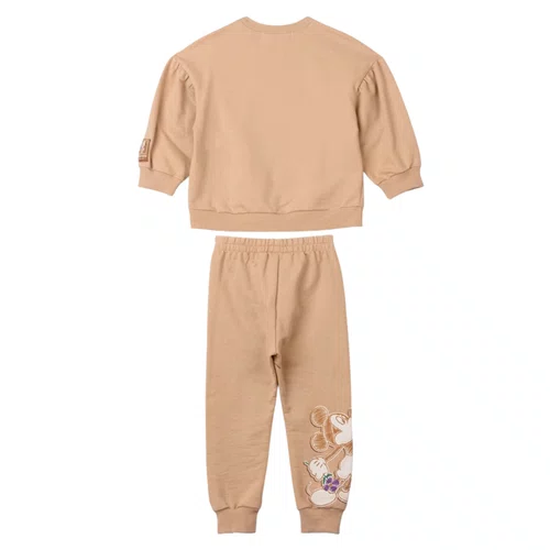Conjunto Minnie Bordado Bege Kakhi Anime