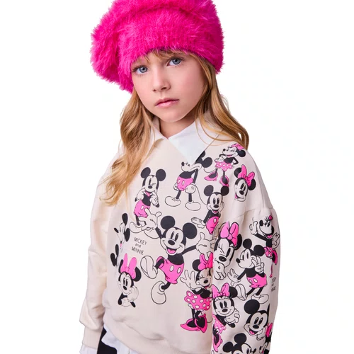 Conjunto Moletom Bege Multi Minnie Anime