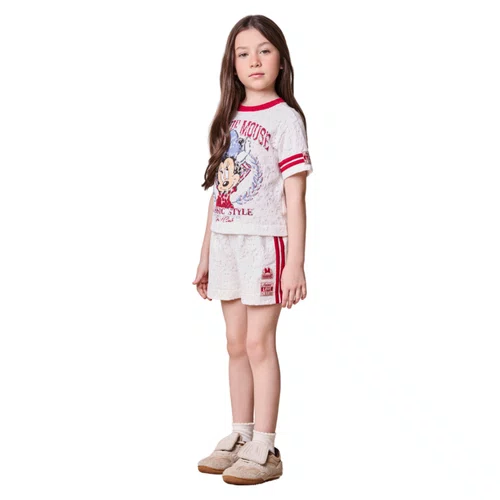 Conjunto Moletom Curto Renda Off Minnie Anime