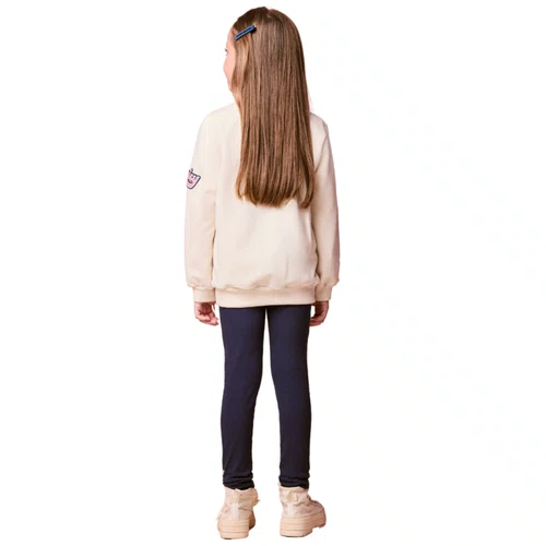 Conjunto Moletom e Legging Daisy Off e Marinho Momi