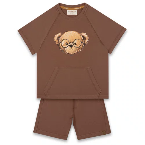 Conjunto Moletom Marrom Teddy Oculos Dame