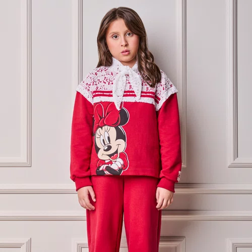 Conjunto Moletom Minnie Vermelho e Renda Off Anime