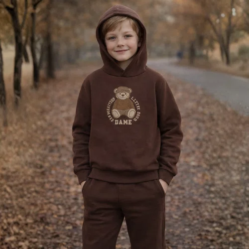 Conjunto Moletom Patch Teddy Chocolate Dame