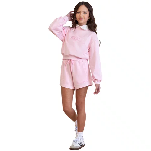 Conjunto Moletom Shorts Rosa Baby Vanilla Cream