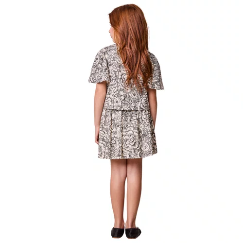 Conjunto Paisley Maxi Laço Preto e Off Anime