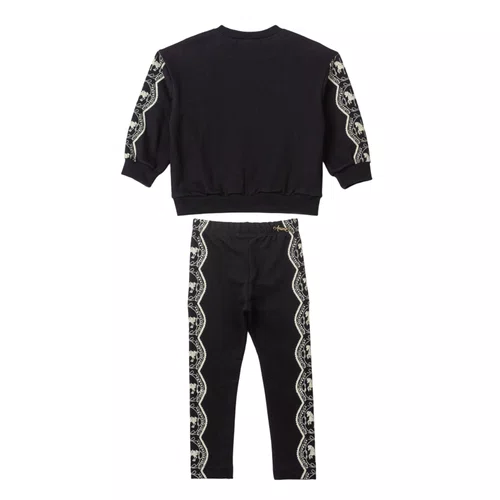 Conjunto Preto Legging Barrado Carrossel Anime