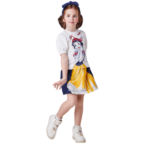 Conjunto Princesa Branca de Neve Off Marinho Anime