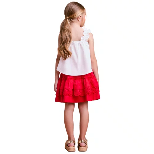 Conjunto Regata Babadinhos Branco Com Vermelho Anime