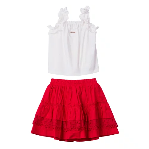 Conjunto Regata Babadinhos Branco Com Vermelho Anime