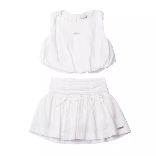 Conjunto Saia Algodão e Blusa Balonê Off White Anime