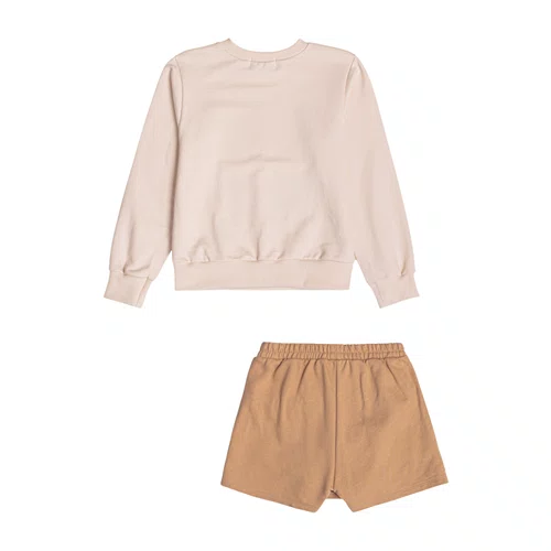 Conjunto Saia Shorts Bege e Vanilla Animais Bimbi