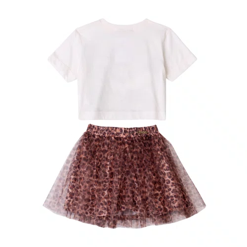 Conjunto Saia Tule Oncinha e Blusa Minnie Anime
