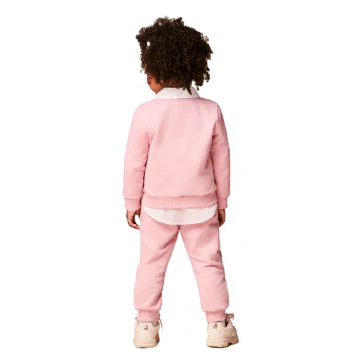 Conjunto Tico e Teco Strass Rosa Quartzo Momi