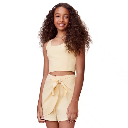 Conjunto Top e Shorts Amarelo Claro Authoria