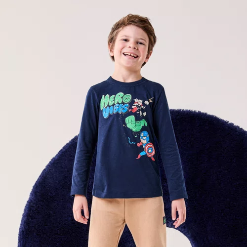 Conjunto Vingadores Marinho e Khaki Bimbi