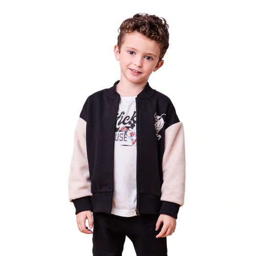 Jaqueta COllege Bomber Preta Mickey Youccie