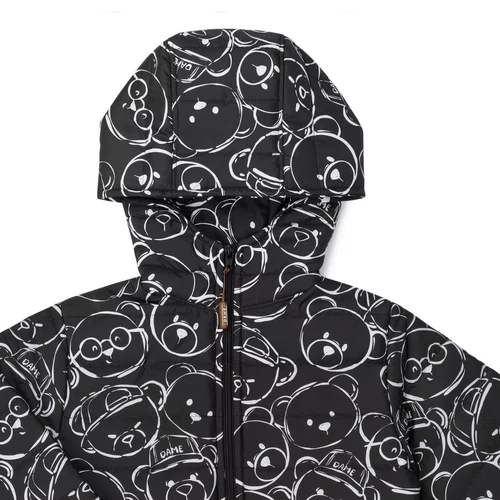 Jaqueta Fibra Estampa Full Teddys Preto Dame