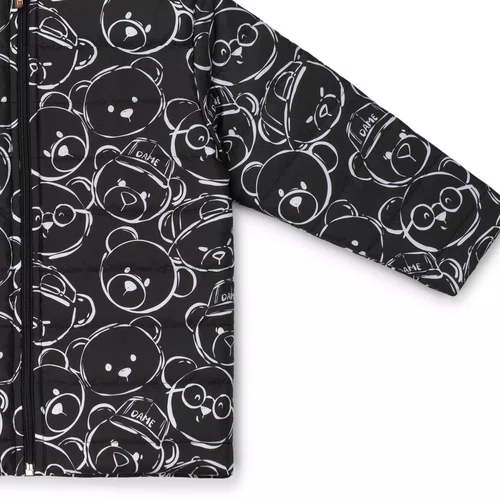 Jaqueta Fibra Estampa Full Teddys Preto Dame
