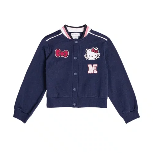 Jaqueta Hello Kitty Gola Tricot Marinho Momi