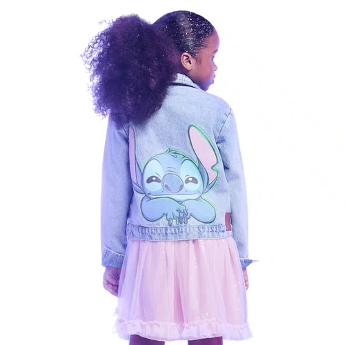 Jaqueta Jeans Com Patchs Stitch Anime