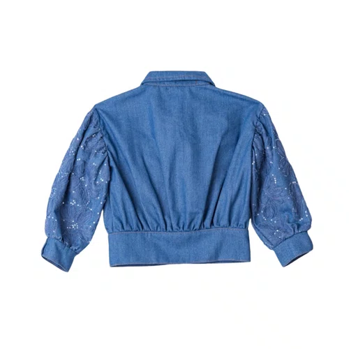 Jaqueta Jeans Tule Bordados Anime