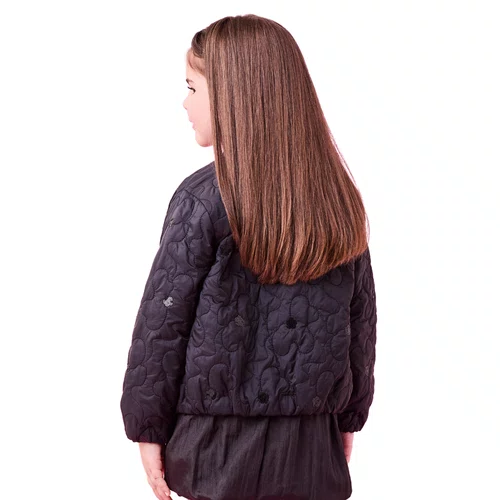 Jaqueta Matelasse Flores Preto Paete Momi
