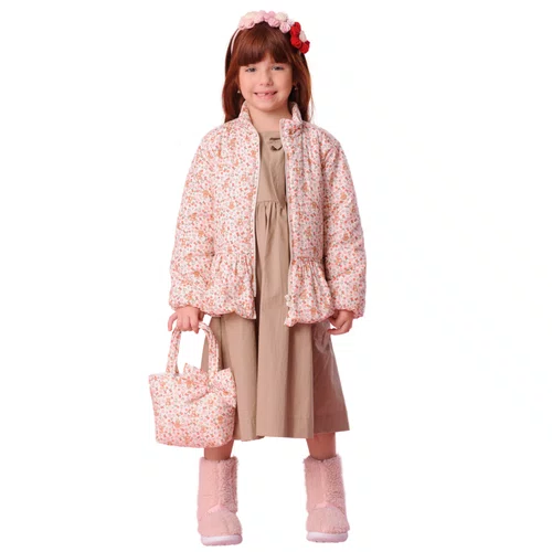 Jaqueta Puffer Algadão Flor Liberty Pituchinhus