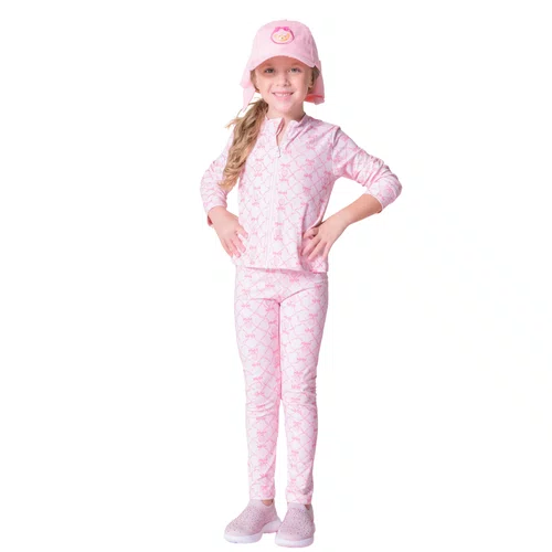 Legging Light Raquetes Laços Rosa Pituchinhus