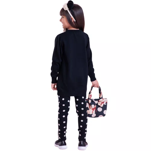 Legging Tricot Poá Preto Pituchinhus
