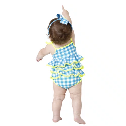 Maiô Baby Zoe Vichy Limão Siri kids