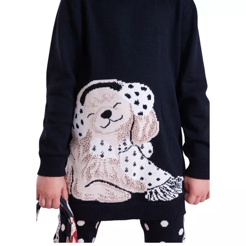 Maxi Blusa Tricot Cachorrinho Cristais Preto Pituchinhus