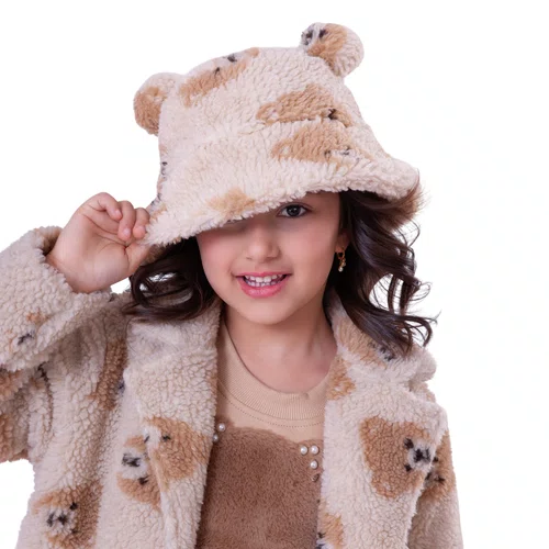 Maxi Casaco Teddy Rosto Ursinhas Bege Pituchinhus
