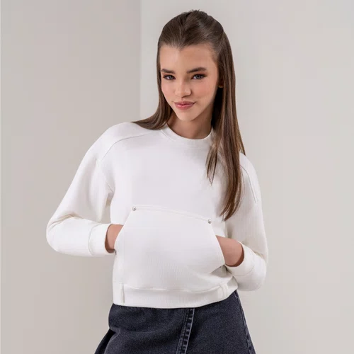 Moletom Canguru Leve Off White Vanilla