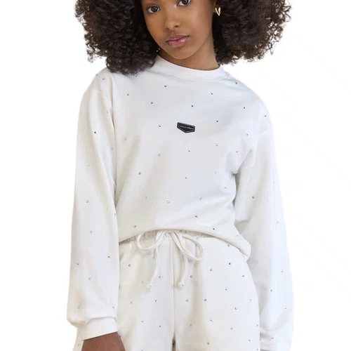Moletom Cropped Comfy Off White Cristais Vanilla Cream