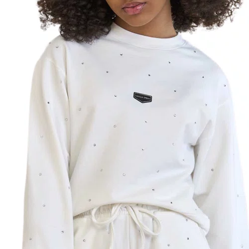 Moletom Cropped Comfy Off White Cristais Vanilla Cream