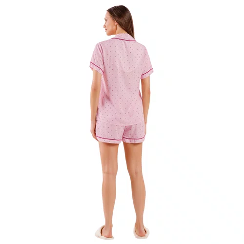 Pijama Aberto Curto Love Sweet Pink Cor Com Amor