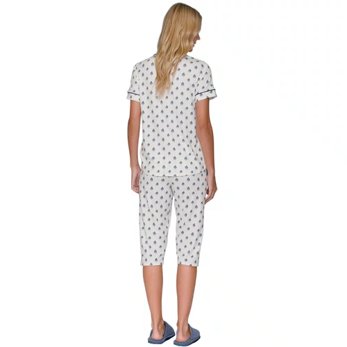 PIjama Aberto Feminino Capri Soft Blue Lua Lua