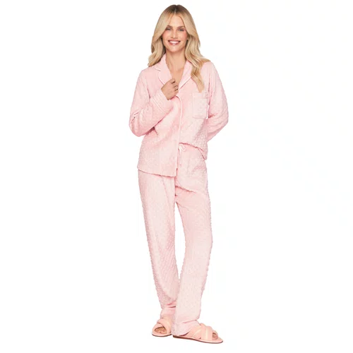 Pijama Aberto Feminino em Fleece Get Warm Lua Luá