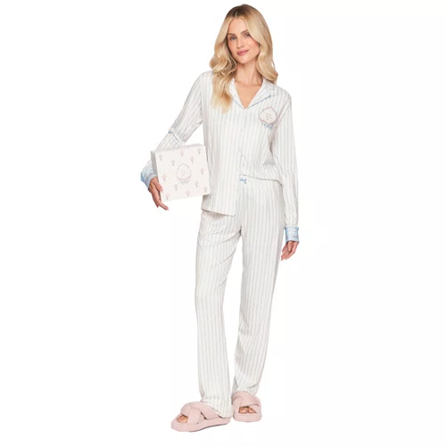 Pijama Aberto Feminino Longo All Print Beauty Flow Lua Luá