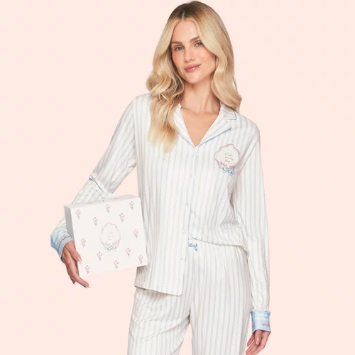 Pijama Aberto Feminino Longo All Print Beauty Flow Lua Luá