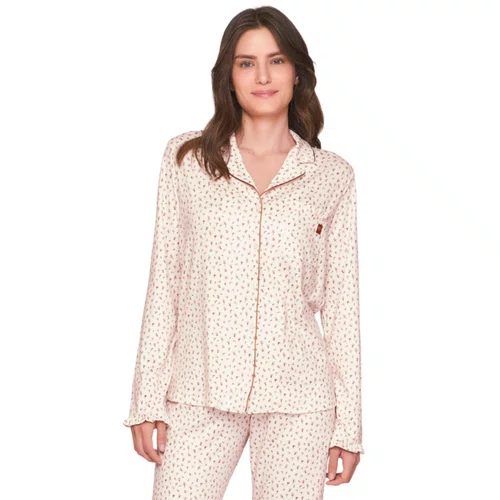 Pijama Aberto Feminino Longo All Print Cots Cats Lua Lua