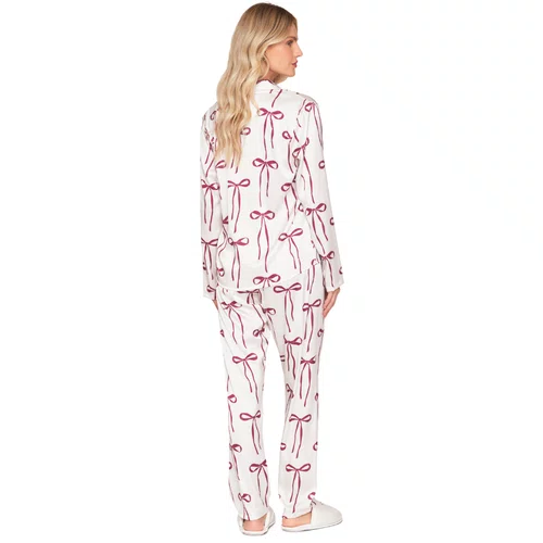 Pijama Aberto Feminino Longo em Satinê com Botões Tied In Magic Lua Luá